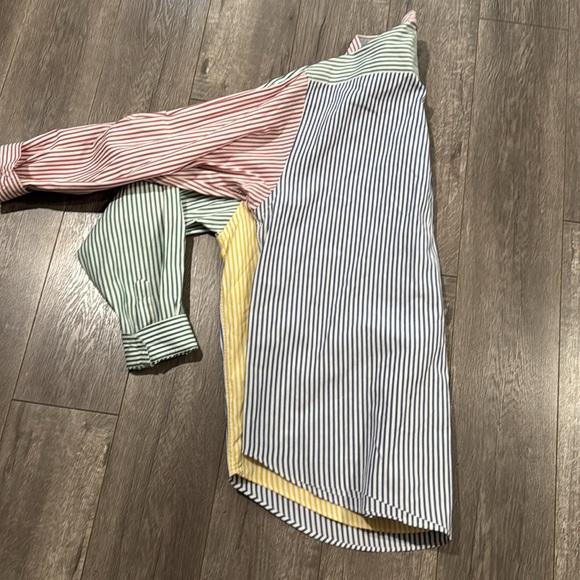Vintage Tommy Hilfiger Crest Mens Sz XL COLORBLOCK Striped Shirt Button Up - Picture 5 of 6